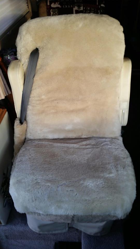 Blondie S Pit Stop Rv Sheepskin Seat Covers - Rv Seat Covers Captains Chairs